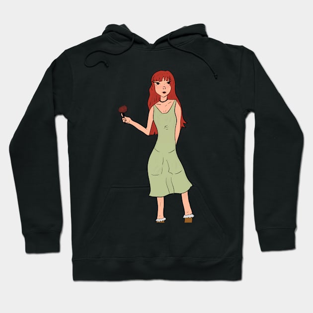 Green Dress Girl Hoodie by lifeonmarte